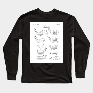 Golfing Iron Patent - Golf Fan Golfer Gift Art - White Long Sleeve T-Shirt